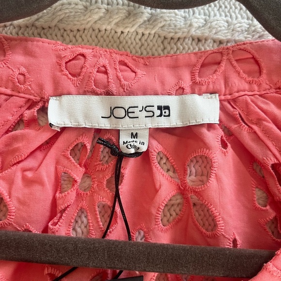 New! Joe’s Broderie Top, Women's Lantana Pink Eyelet Balloon Sleeve Size Medium - Picture 12 of 15